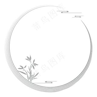 唯美水墨兰花古风边框