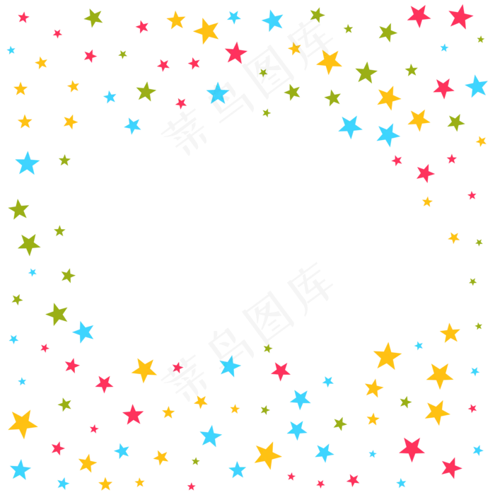 节日庆祝派对礼花丝带星星,免抠元素(2000*2000px 300 dpi )ai矢量模版下载