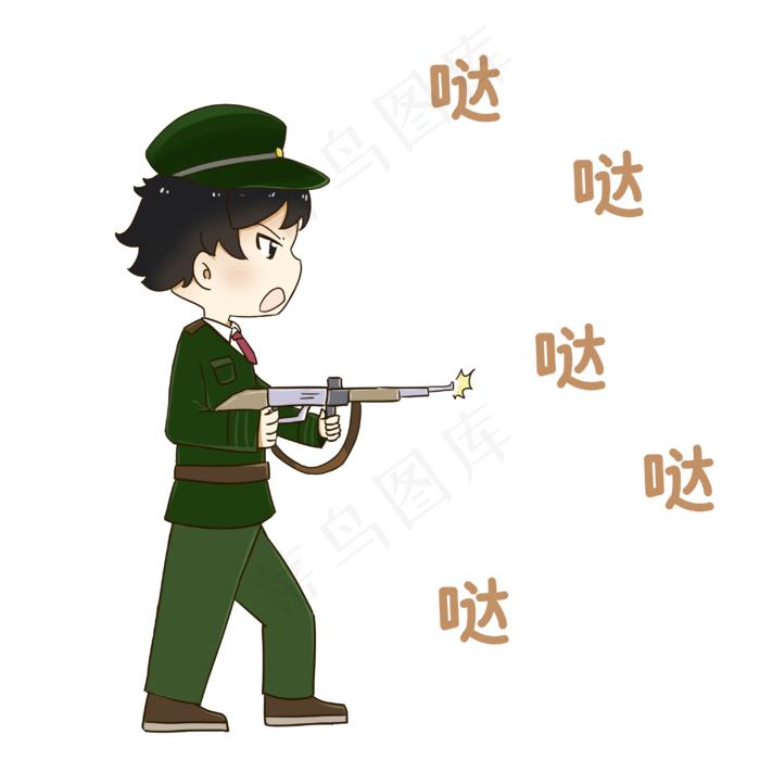 建军节表情包射击(3000X3000(DPI:300))psd模版下载