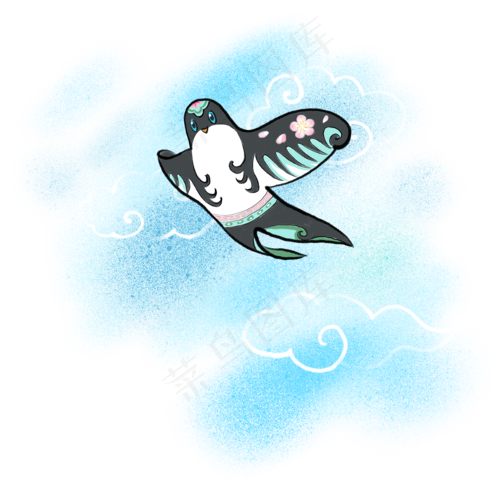 二十四节气清明节风俗水墨画卡通(3508X3508(DPI:300))psd模版下载