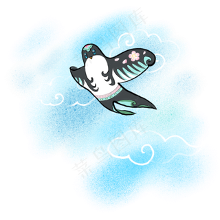 二十四节气清明节风俗水墨画卡通