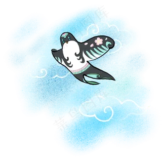 二十四节气清明节风俗水墨画卡通