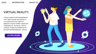 紫色系扁平风互联网信息科技vr技术