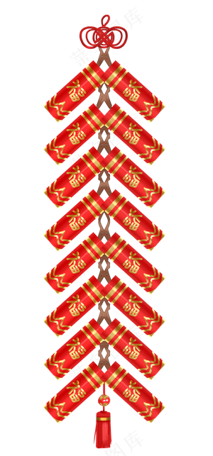 春节装饰红鞭炮,免抠元素