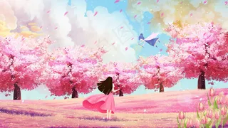 粉色樱花季浪漫出游