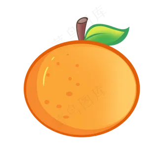 黄色矢量手绘风格柑橘