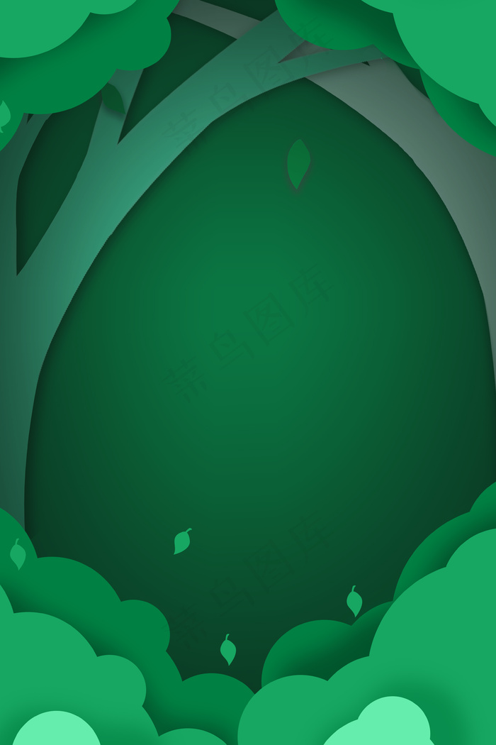 绿色剪纸风文艺春分背景