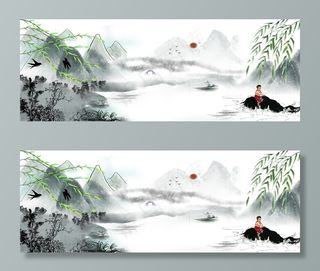 清明节复古中国风电商banner
