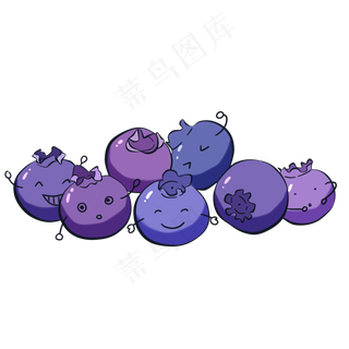 一堆新鲜的蓝莓水果表情