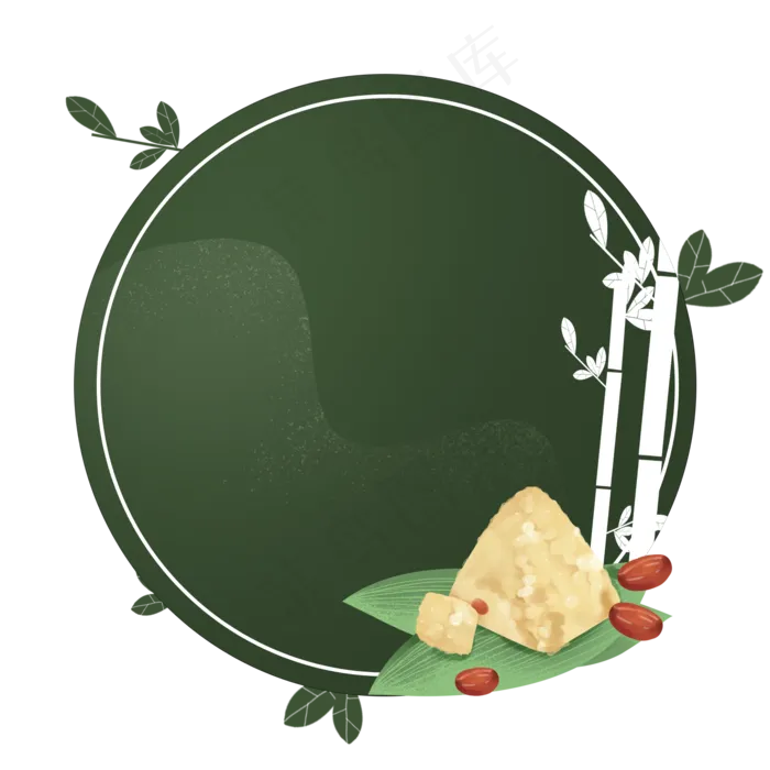 端午节粽子竹叶边框(2000X2000(DPI:300))psd模版下载