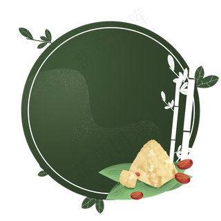 端午节粽子竹叶边框