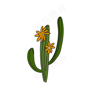 春游仙人掌花朵