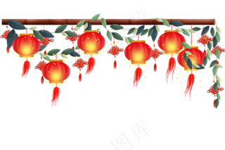 植物上的红灯笼,免抠元素