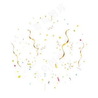 漂浮彩带矢量图,免抠元素