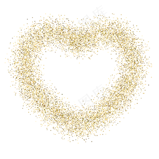 金粉爱心装饰卡通风格,免抠元素