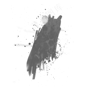 灰色斑驳笔刷效果喷溅