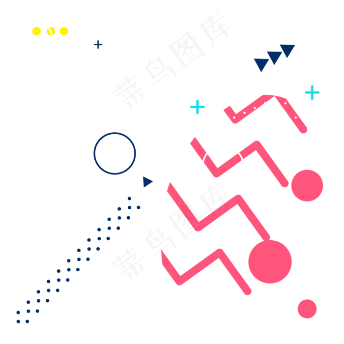 创意孟菲斯装饰图案(720X720)eps,ai矢量模版下载