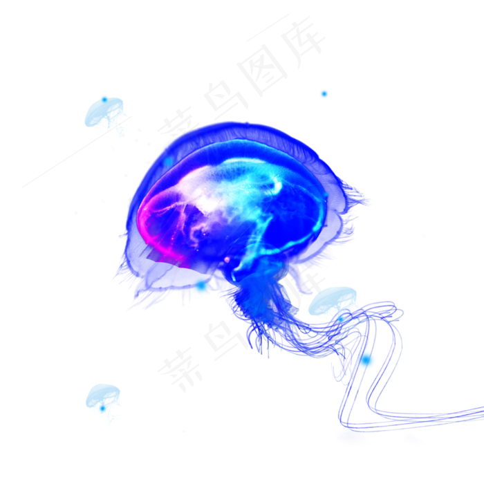 紫色海底水母八爪鱼元素,免抠元素
