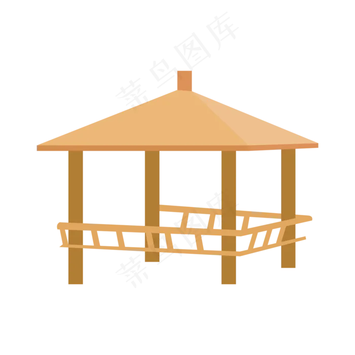 黄色亭子建筑(2000X2000(DPI:300))ai矢量模版下载