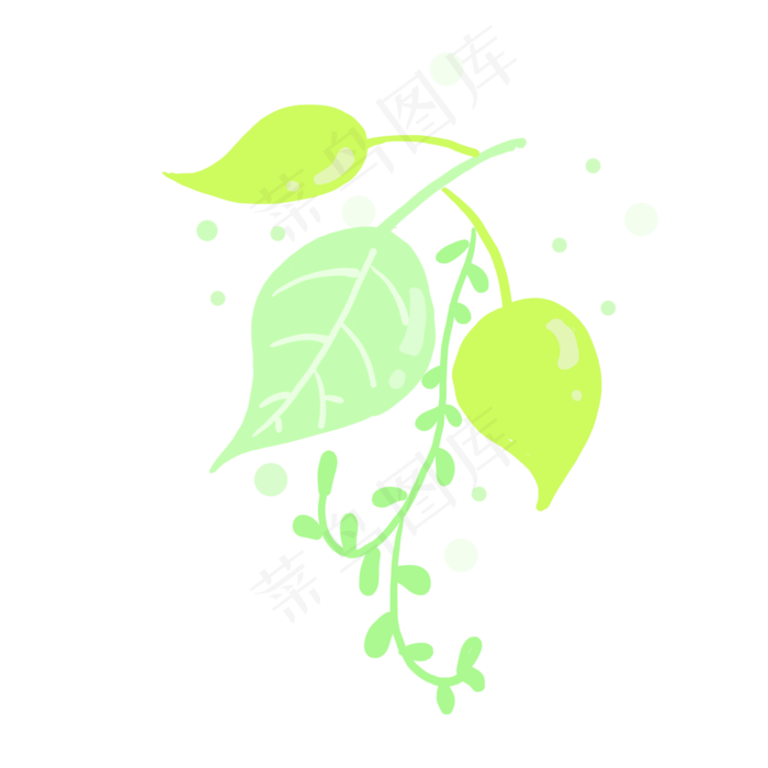 手绘彩色植物绿色(2000X2000(DPI:300))psd模版下载