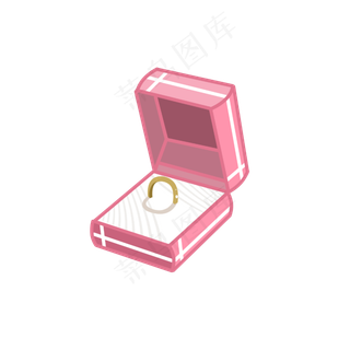 情人节粉色方形戒指盒