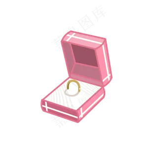 情人节粉色方形戒指盒