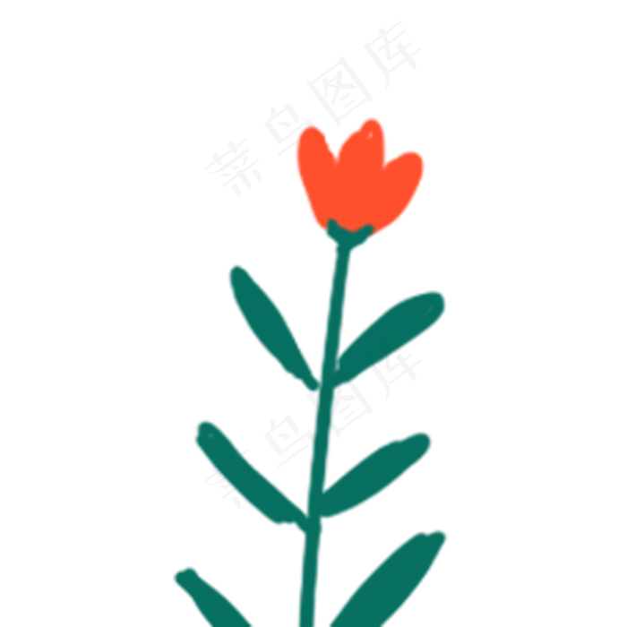 卡通红色鲜花下载(2000X2000(DPI:300))psd模版下载