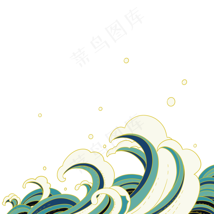国潮海浪浪花纹理