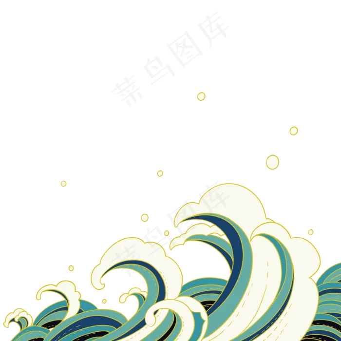 国潮海浪浪花纹理