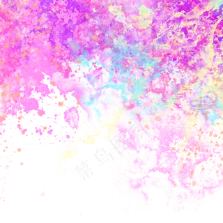 紫色紫红水彩晕染肌理实验PNG水渍,免抠元素