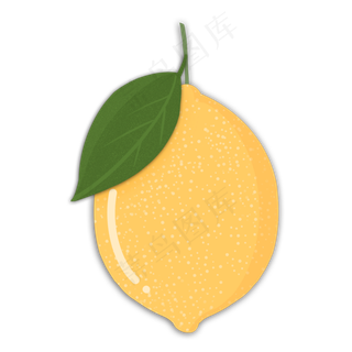 卡通简约扁平装饰水果柠檬