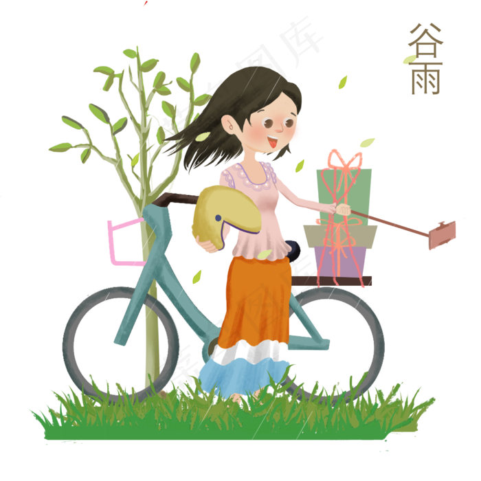 谷雨照相的小女孩(2500X2500(DPI:300))psd模版下载