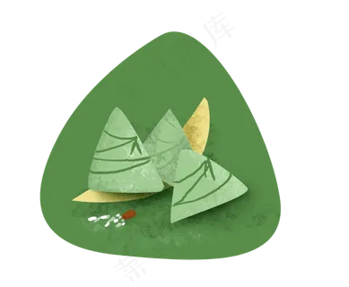 端午节手绘粽子和竹叶