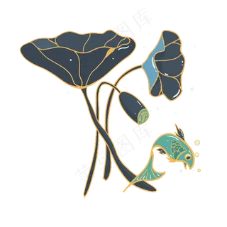 小暑大暑夏天荷花荷叶鱼