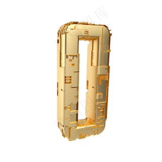 金属质感机械倒计时数字0