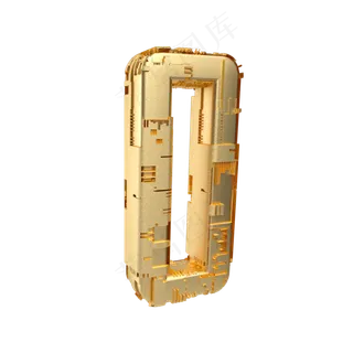 金属质感机械倒计时数字0