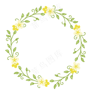 手绘文艺花环小清新