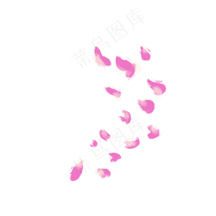 治愈小清新手绘粉色玫瑰花瓣,免抠元素