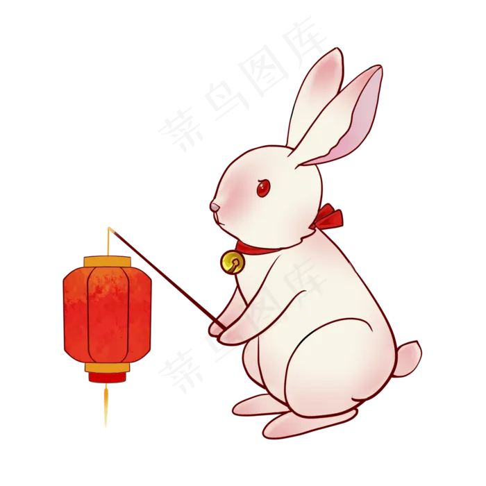 玉兔花灯,免抠元素(2000X2000(DPI:300))psd模版下载