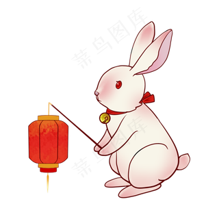 玉兔花灯,免抠元素