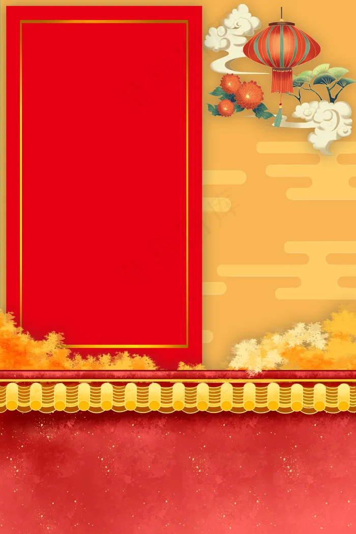 元旦新年宫墙2020年(3545*5315px 	      )psd模版下载