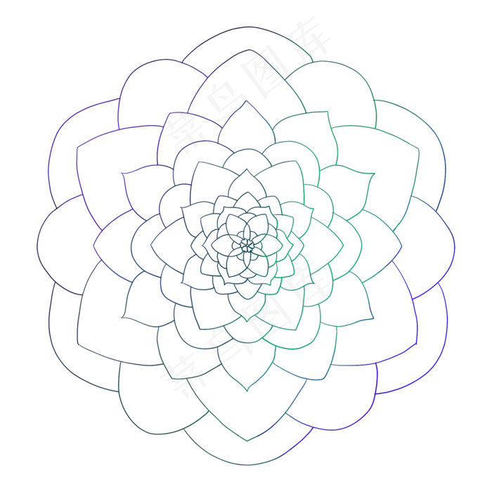 荷花的宗教花纹插画