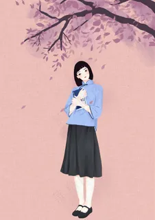 五四青年节手绘民国女学生