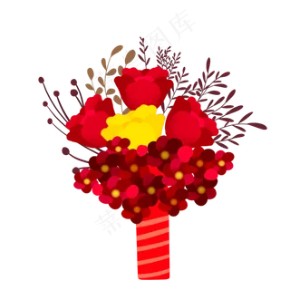 红色玫瑰手捧花