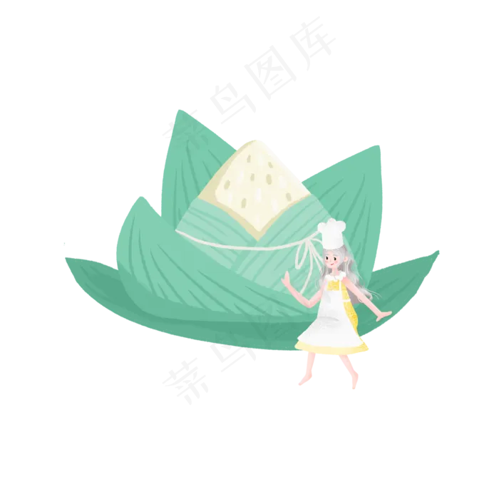 坐在粽子旁边的女孩(2000X2000(DPI:300))psd模版下载