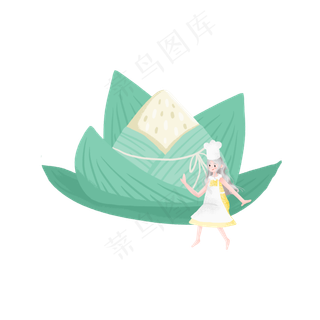 坐在粽子旁边的女孩