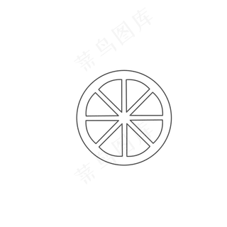 切开的桔子免抠图