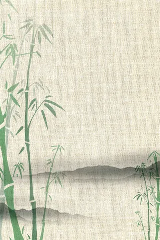 中国风古韵竹子平面广告