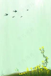 惊蛰清新绿色psd分层banner