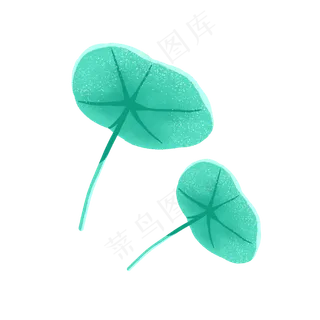 两个绿色的荷叶